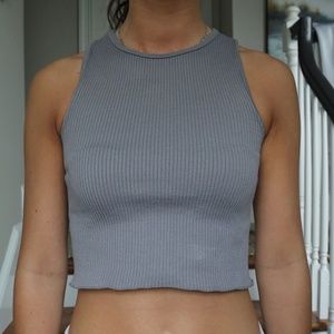 Forever 21 Grey/ Blue Halter Crop-Top